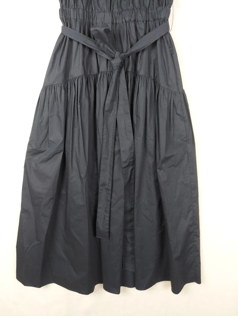 Ulla Johnson Amira Ruffle Poplin Midi Dress Black Spring Summer 2022 Sz 00 - Picture 3 of 11